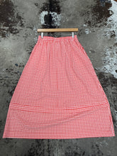 Load image into Gallery viewer, Red &amp; White Gingham Midi Skirt