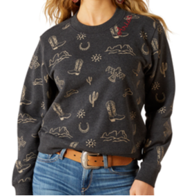 Ariat Black Heather Essential Crew Sweatshirt.