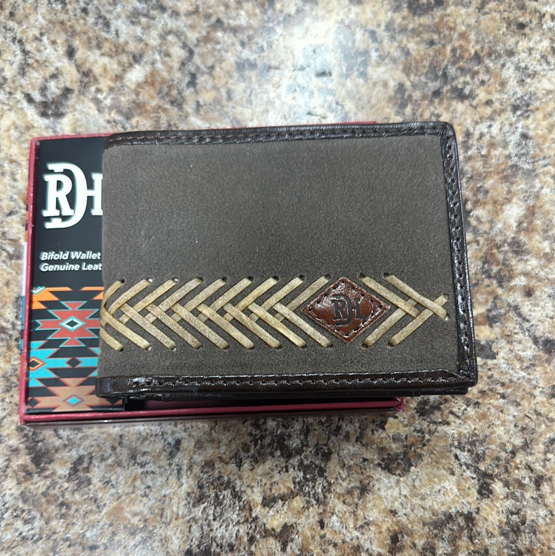 Red Dirt Bifold Wallet Taupe Roughout w/ Herringbone Rawhide. – Rustic Soul