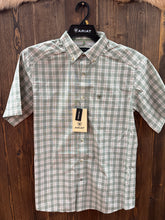 Load image into Gallery viewer, Men’s Ariat Loden Frost Plaid Short Sleeve Button Up