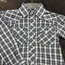 Load image into Gallery viewer, Boy’s Blue Plaid LS Snap Up