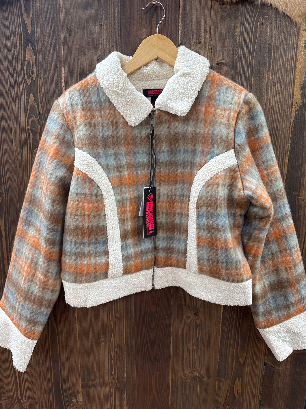 Rock & Roll Women's Plaid Sherpa Jacket