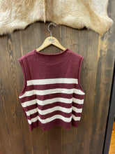 Load image into Gallery viewer, Sleeveless Stripe Wine Sweater Top With Gold Side Buttons