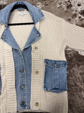 Load image into Gallery viewer, Women’s Veveret Knit Body Denim Layered Jacket