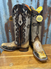 Load image into Gallery viewer, Corral Ladies Sand Jute &amp; Cross Oveay Wide Square Toe Boots.