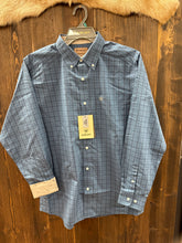 Load image into Gallery viewer, Ariat Men’s WF Blue Fusion Medium Plaid Samuel LS Button Up