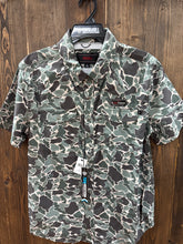 Load image into Gallery viewer, Men’s Rock And Roll Camo Printed Short Sleeve Button Up