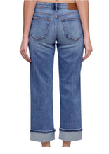 Load image into Gallery viewer, Woman’s Hidden Ella Mid Rise Cuffed Classic Straight Jean