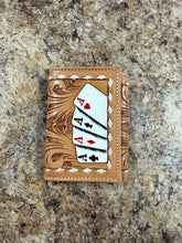 Load image into Gallery viewer, Leather Aces Floral Tooled Wallet
