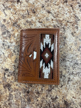 Load image into Gallery viewer, Men’s Challenger Floral Tooled Beaded Wallet