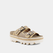 Load image into Gallery viewer, Women’s Gold Women Platform Sandals.