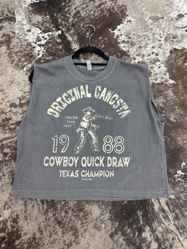 Cowboy Quick Draw Women’s Boxy Muscle Tank