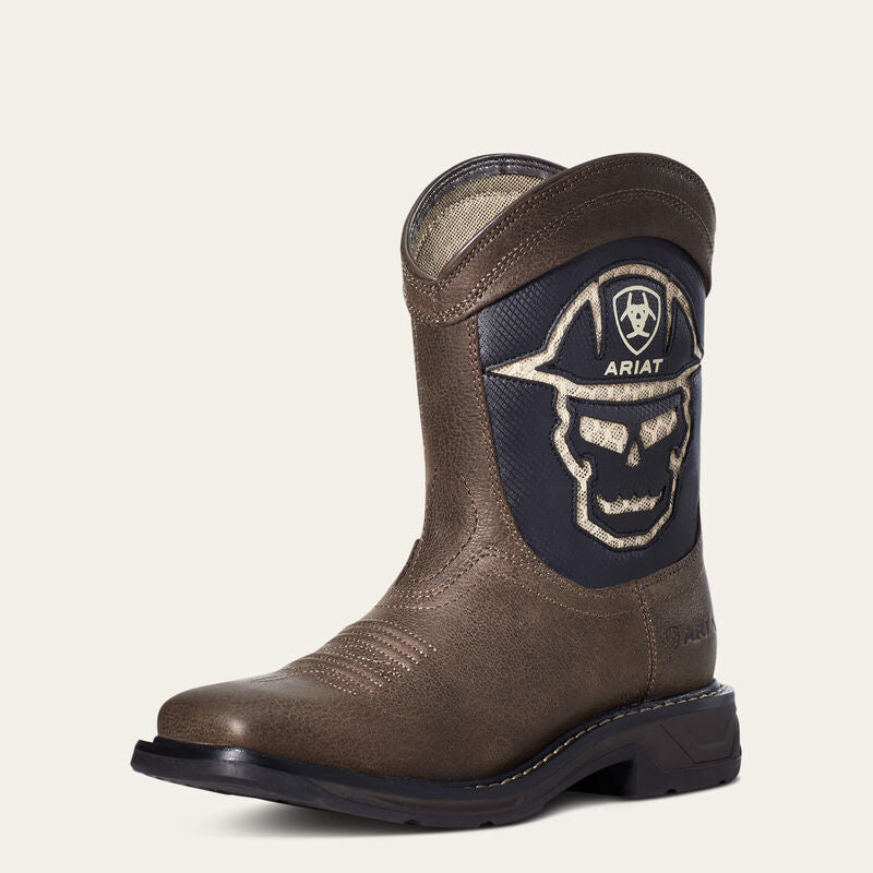 Kids Ariat Workhog Iron Coffee Boots.