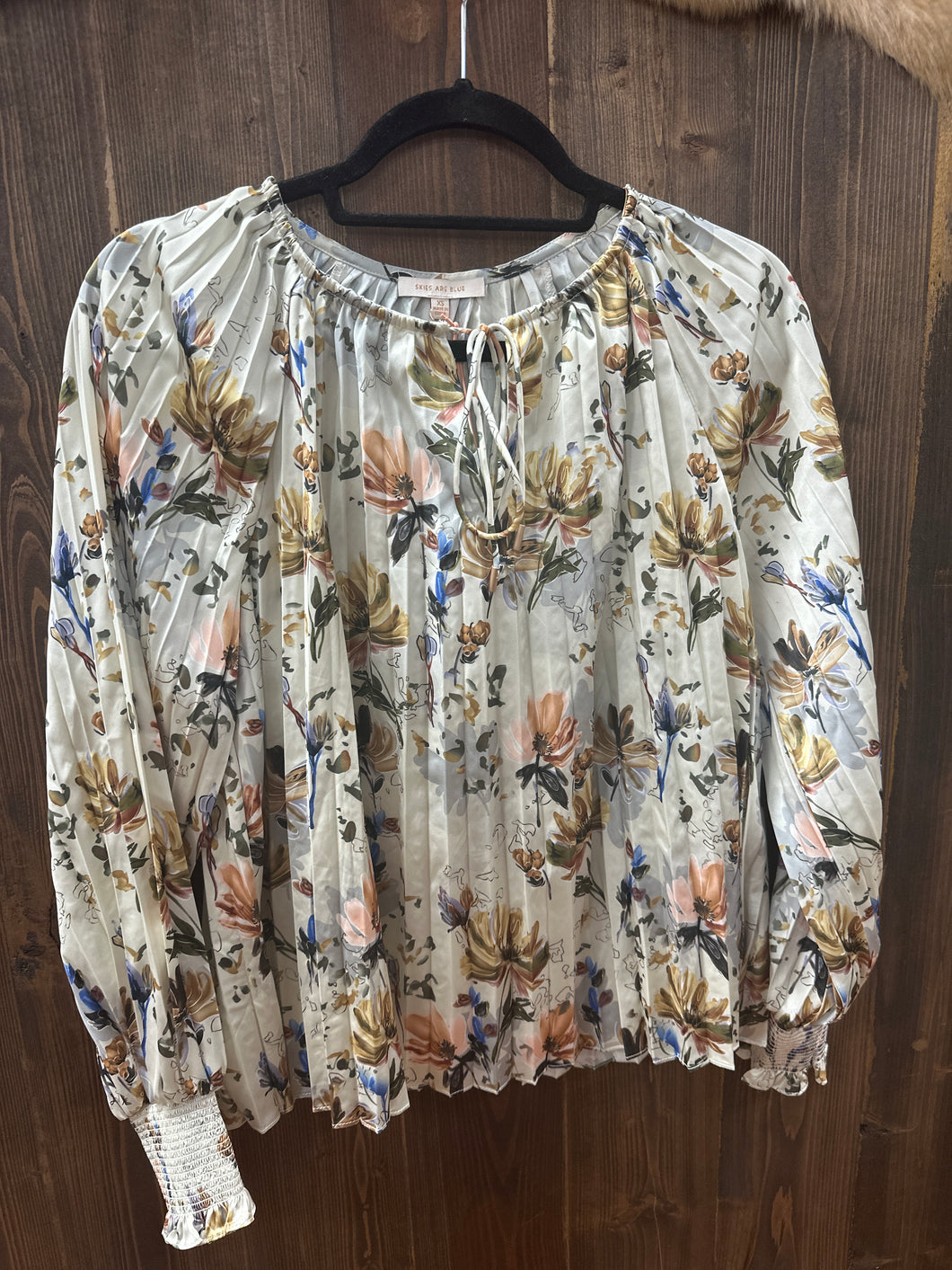 Floral Pleated Blouse