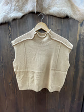 Load image into Gallery viewer, Mock Neck Exposed Seam Coco Knit Top