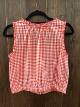 Load image into Gallery viewer, Red &amp; White Gingham Button Top