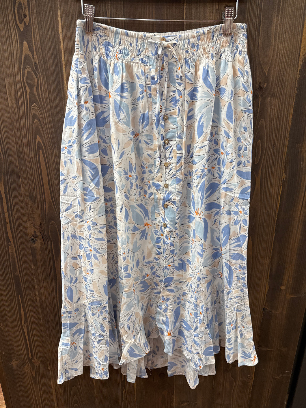 Floral Button-Up Midi Skirt