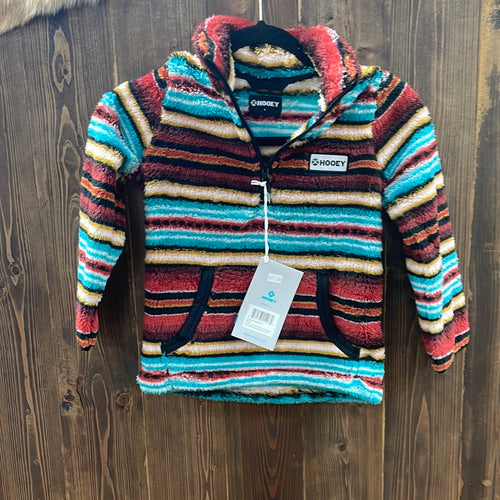 Hooey Youth Ladies Red/Cream Fleece Pullover with Serape Pattern All Over