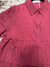 Load image into Gallery viewer, Women’s Mittoshop Wine Button Dowm LS Dress
