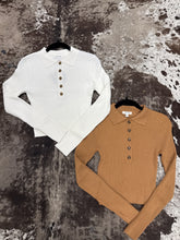 Load image into Gallery viewer, Woman’s Mittoshop Half Button Collared Sweater