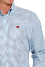 Load image into Gallery viewer, Cinch Light Blue Geometric Print Button Up.