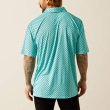 Load image into Gallery viewer, Ariat Mens Aruba Blue Polo Shirt.