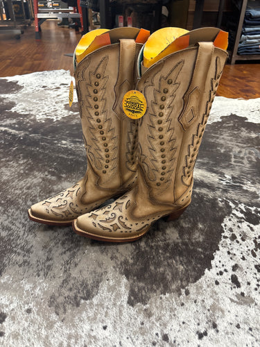 Women’s Sand Embroidery and Studs Boots