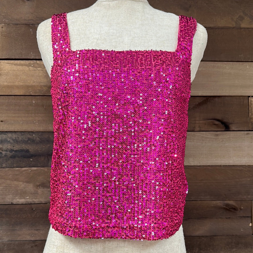 Sequin Relaxed Crop Top.