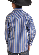 Load image into Gallery viewer, Rock And Roll Boys Blue Stripe Button Up