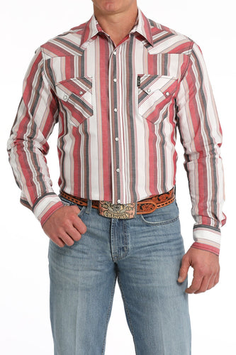 Cinch Men’s Modern Fit Striped Snap Up.