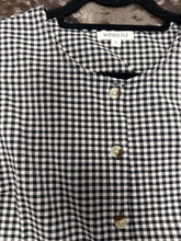 Load image into Gallery viewer, Black And White Gingham Button Up Top