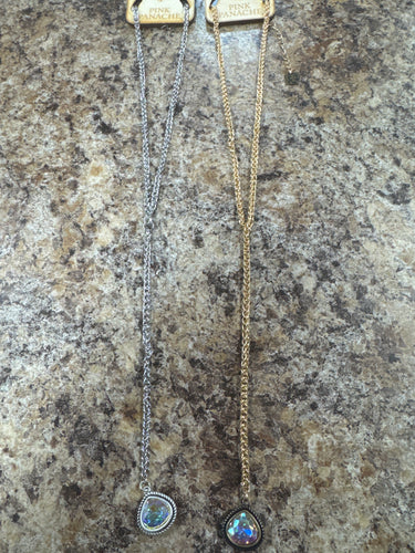 Braided Y-Chain Pendant Necklace with Crystal Drop