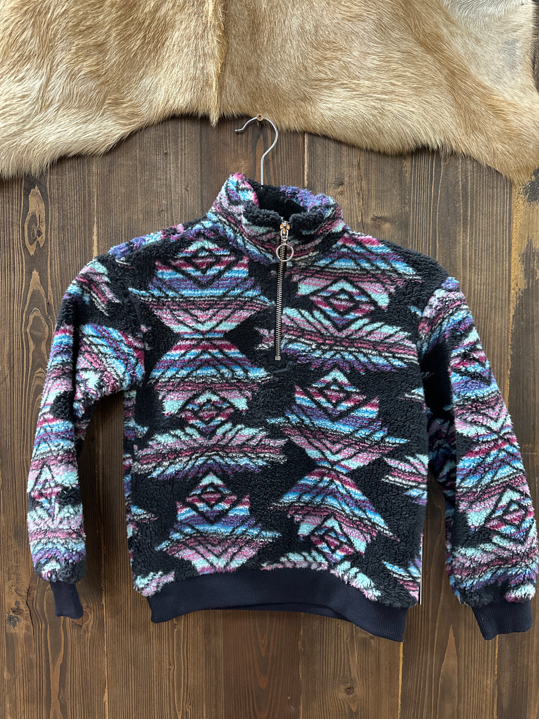 Girls Rock & Roll Printed Sherpa Pullover