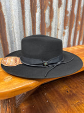 Load image into Gallery viewer, Stampede Black Felt Flat Brim Hat