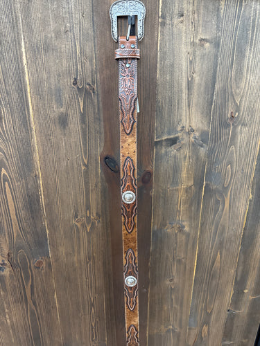 M&F Men's TAN OSTRICH Belt