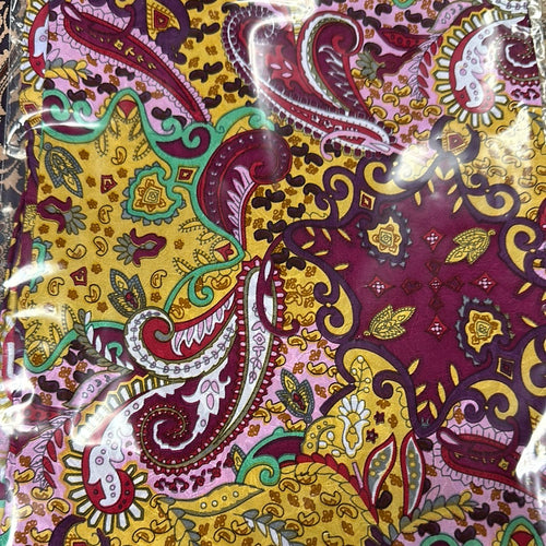 Paisley Lemon Berry Silk Scarf.