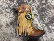Load image into Gallery viewer, Dan Post Little Girls Tan Fringe Happy Trails Boots
