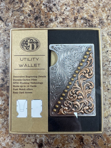 3D Decorative Engraved Utility Wallet