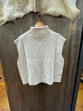 Load image into Gallery viewer, Drop Shoulder Oatmeal Sleeveless Mock Neck Sweater Vest Top