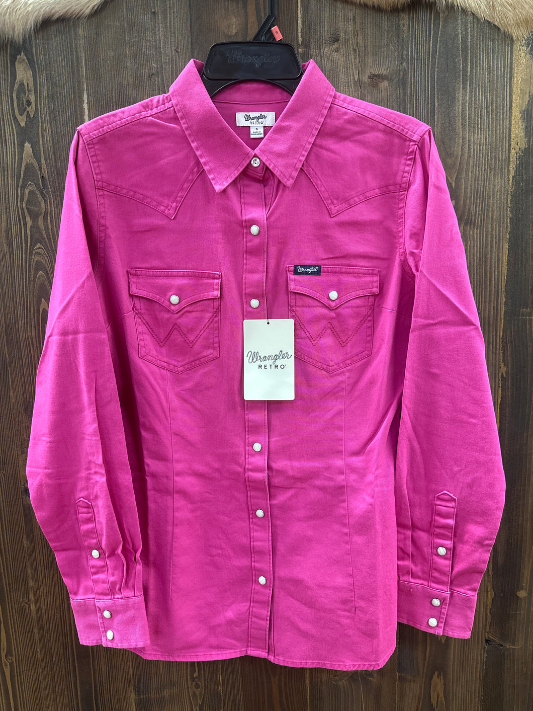 Women’s Wrangler LS Retro Snap Twill Shirt Pink