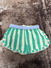 Load image into Gallery viewer, Women’s Green/Cream Striped Shorts
