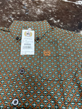 Load image into Gallery viewer, Toddler Boy’s Cinch Brown &amp; Turquoise LS Button Up