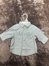 Load image into Gallery viewer, Wrangler Blue/Gray Baby Boy LS Snap