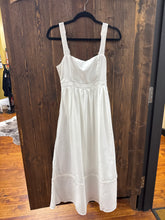 Load image into Gallery viewer, White Lace Trim Midi Dress