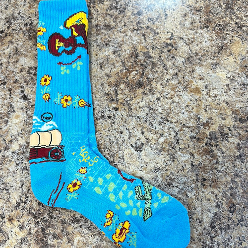 Fringe Nudie Turquoise Performance  Crew Socks.