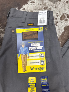 Men’s Wrangler Tough Comfort Regular Fit Grey Canvas Jeans