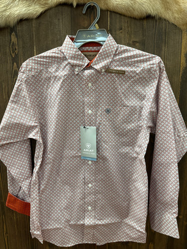 Ariat Men’s Larson LS Shirt Light Blue/Red