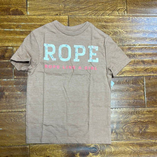 Rope Rlag Girls Light Brown Heather Crew Neck.