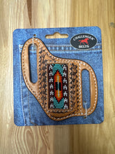 Load image into Gallery viewer, Western Basket Weave Tooled Leather Beaded Knife Sheath