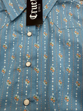 Load image into Gallery viewer, Girls Cruel Blue Floral LS Button Up